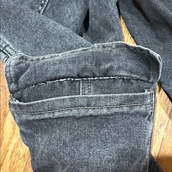 Teen Dark Gray Wide Leg Cargo Jeans Star Print XS - Picture 9 of 15